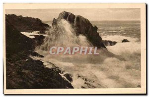 Old Postcard Saint Guenole Penmarch A Blade Base Sweeping La Roche Du Monk