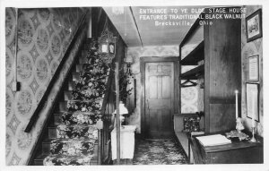 Brecksville Ohio 1950s RPPC Real Photo Postcard Entrance Ye Olde Stage House