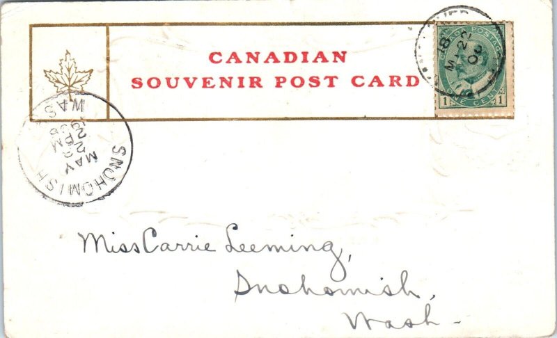 1900s C. P. R. Train Depot and Harbor Vancouver B. C. Canada Postcard