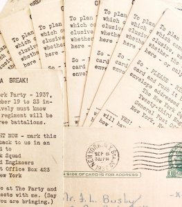 New York Times Square Engineer Party Invitation 1937 Lot Of 11 Postcards PCBG7A