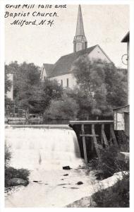 New Hampshire  Milford  Grist Mill Falls and Baptist Church