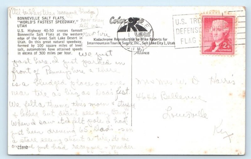 Bonneville Salt Flats - UTAH Postcard