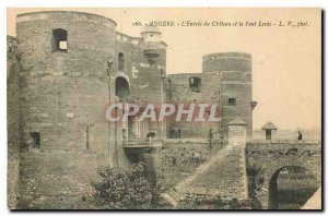 Old Postcard Angers the Entree du Chateau and Levis Bridge