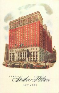 USA New York the Statler Hilton hotel illustration Postcard