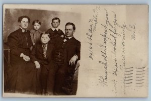 1909 Family Portrait Studio Minneapolis Minnesota MN RPPC Photo Posted Postcard