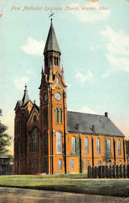 First Methodist Church, Warren, Ohio c1910s Vintage Postcard