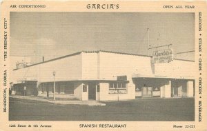 Florida Bradenton Garcia's Spanish Restaurant roadside Postcard 22-7255