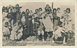 McCarthy AK Natives Of Alaska Everybody Is Home But Father Real Photo Postcard