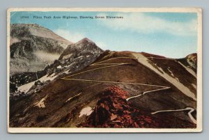 Pikes Peak Highway Colorado Vintage Postcard 