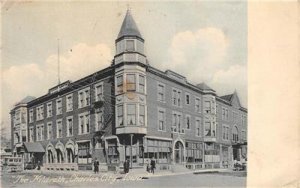 THE HILDRETH Charles City, Iowa Hotel Street Scene 1908 Vintage Postcard