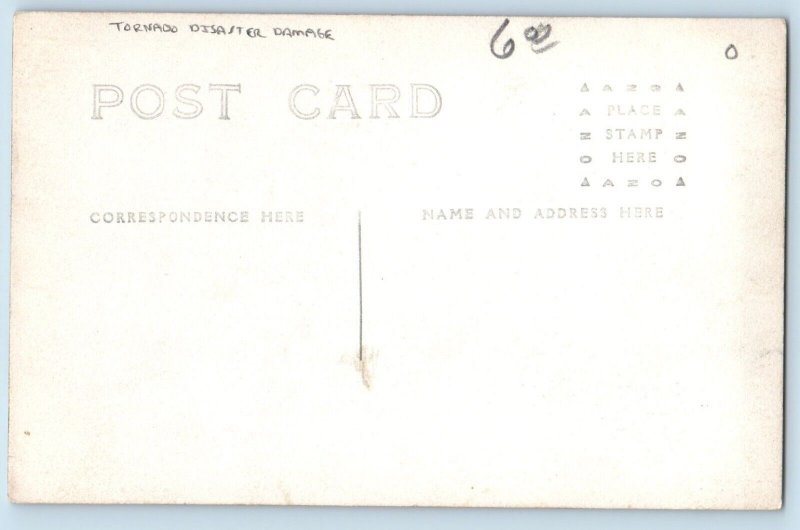Tornado Postcard RPPC Photo Disaster Damage c1910's Unposted Antique