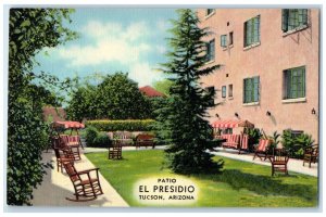 c1940 Patio El Presidio Hotel Broadway Exterior Building Tucson Arizona Postcard