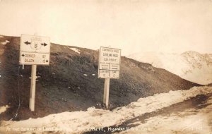 RPPC SUMMIT OF OVERLAND PASS HIGHWAY US 6 COLORADO REAL PHOTO POSTCARD (c 1940s)