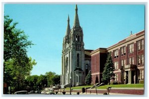 c1960 St. Joseph's Cathedral Exterior Sioux Falls South Dakota Vintage Postcard