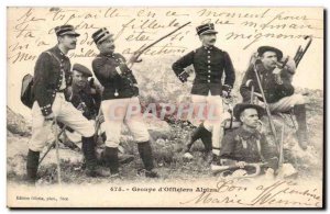 Old Postcard GRoup d & # 39officiers alpine TOP (militaria hunters)