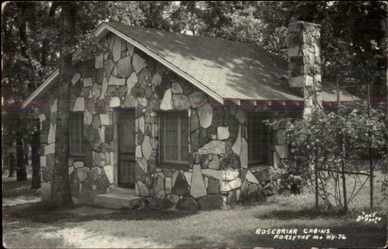 Rosebriar Cabins Forsythe MO Real Photo Postcard rpx