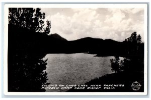 Evening Long Lake Parchers Rainbow Camp Bishop CA Frashers RPPC Photo Postcard