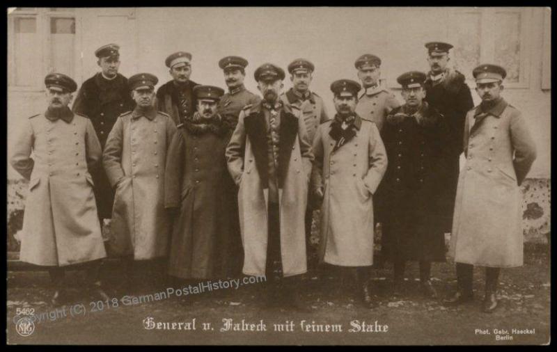 Germany WWI General Max von Fabeck Staff  RPPC 73113