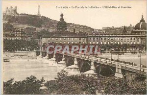 Postcard Old Lyon Guillotiere Bridge Hotel Dieu and Fourviere