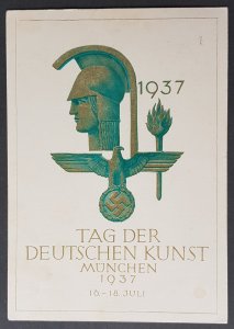 GERMANY THIRD 3rd REICH NSDAP ORIGINAL PROPAGANDA CARD DAY OF GERMAN ART MUNICH