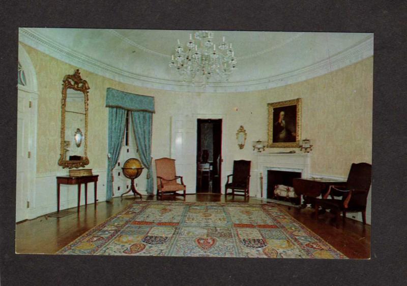 ME Living Room Fireplace Globe Henry Knox Montpelier Thomaston Maine Postcard