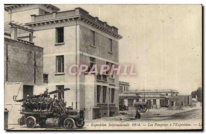 Old Postcard Firefighters International Exhibition 1914 the firefighters & # ...