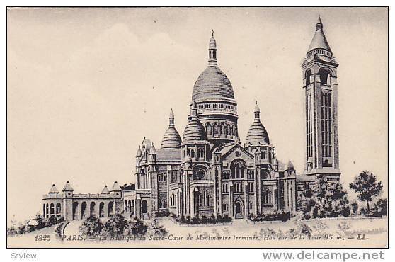 La Basilique Du Sacre-Coeur De Montmartre Terminee, Hauteur De La Tour 95 m, ...