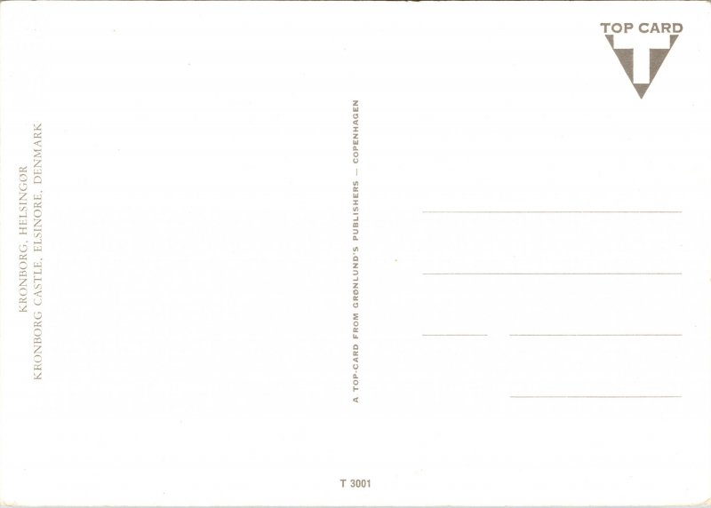 Postcard Denmark Kronborg aerial