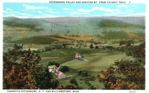 Vintage Postcard Petersburg Valley & Grafton Mount from Taconic Trail Mass. MA