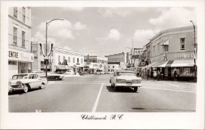 Chilliwack BC Street Scene Hipwell Drugs Tip Top Mens Wear RPPC Postcard H22 