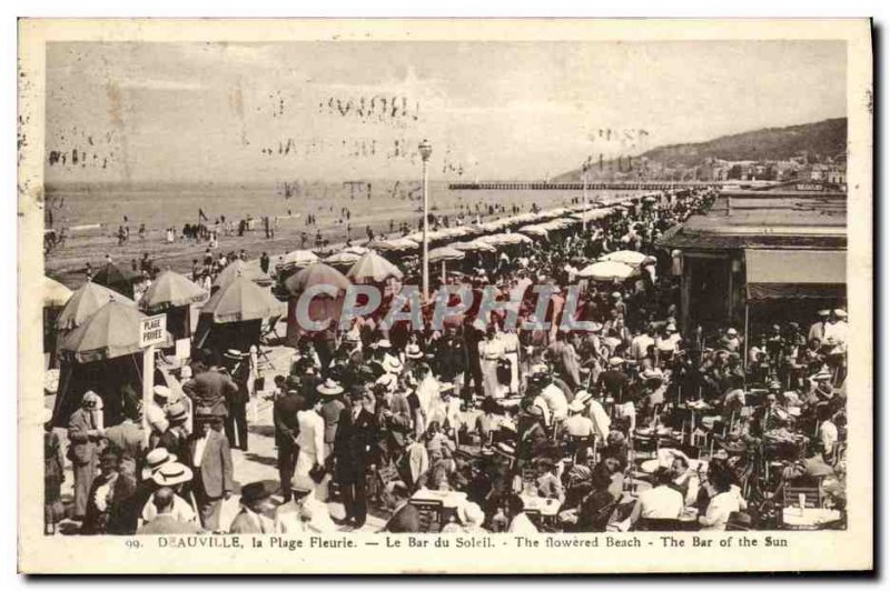 Old Postcard Deauville Beach Fleurie Le Bar du Soleil