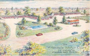 SC   ALLENDALE   MOTEL     BOWERS ART postcard