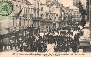 Vintage Postcard 1906 Anniversaire de L'Independance National Le Cortege Belgium