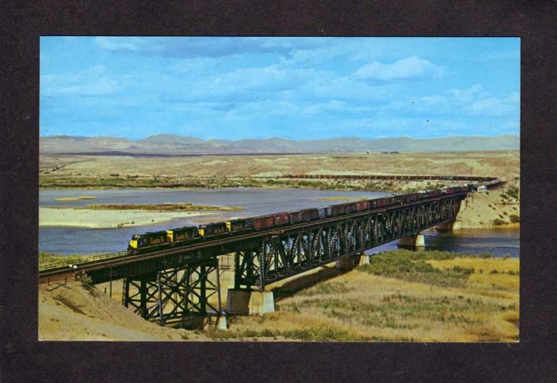 CA Santa Fe Railroad Train Railway Topock Bridge nr Needles California Postcard