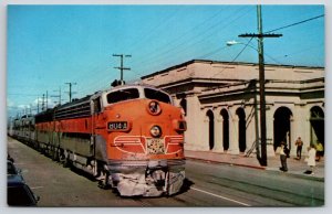 Train~Western Pacific Railroad Station~California Zephyr Scene~1950s Postcard