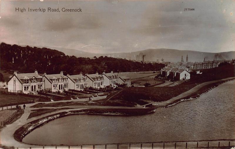 High Inverkip Road, Greenock, Scotland, Early Real Photo Postcard, Unused