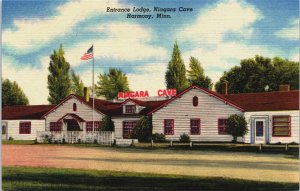 Entrance Lodge Niagara Cave Harmony Minnesota Linen Postcard C039