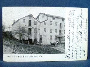 Postcard NJ Little York Mills of S.V. Eckel & Son 1906
