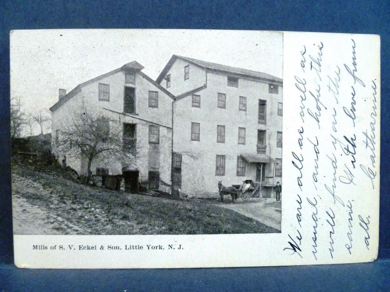 Postcard NJ Little York Mills of S.V. Eckel & Son 1906
