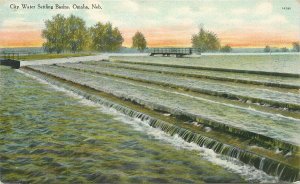 Postcard C-1910 Nebraska Omaha City Water Settling Basin McLaughlin 23-13121