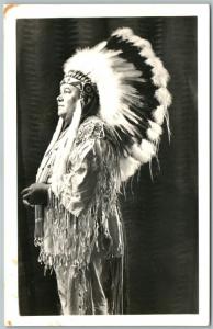 AMERICAN INDIAN CHIEF HO-TON-GA ANTIQUE REAL PHOTO POSTCARD RPPC