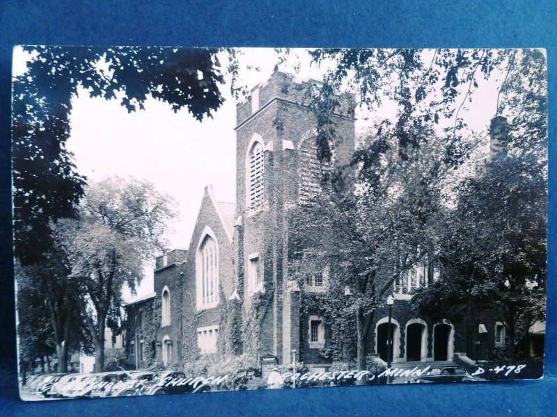 Postcard MN Rochester Methodist Church RPPC Real Photo