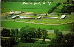 Painted Post NY New York Aerial View Green Motel VTG Postcard UNP Dexter