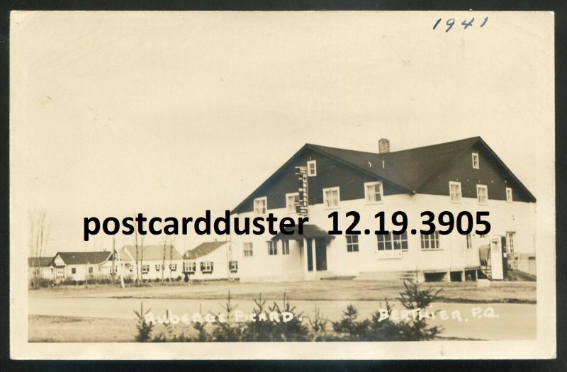 dc255 - BERTHIER Quebec 1940s Auberge Picarde Hostel. Real Photo Postcard