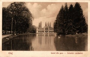 Romania Cluj Lacul din Parc Vintage Postcard 08.55