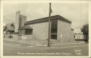 Klamath Falls OR Zion Lutheran Church Real Photo Postcard