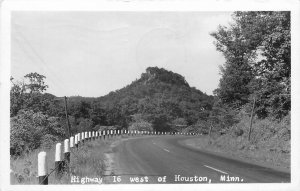 Postcard RPPC Minnesota Houston Highway 16 1952 23-8033