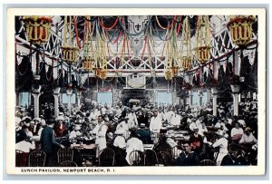 Newport Rhode Island RI Postcard Lunch Pavilion Interior Restaurant 1920 Vintage