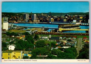 View From Martello Tower, Saint John, New Brunswick, Chrome Panorama Postcard