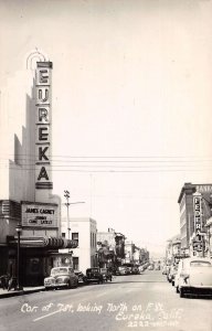 Eureka California Eureka Theatre Street Scene Real Photo Postcard AA41564